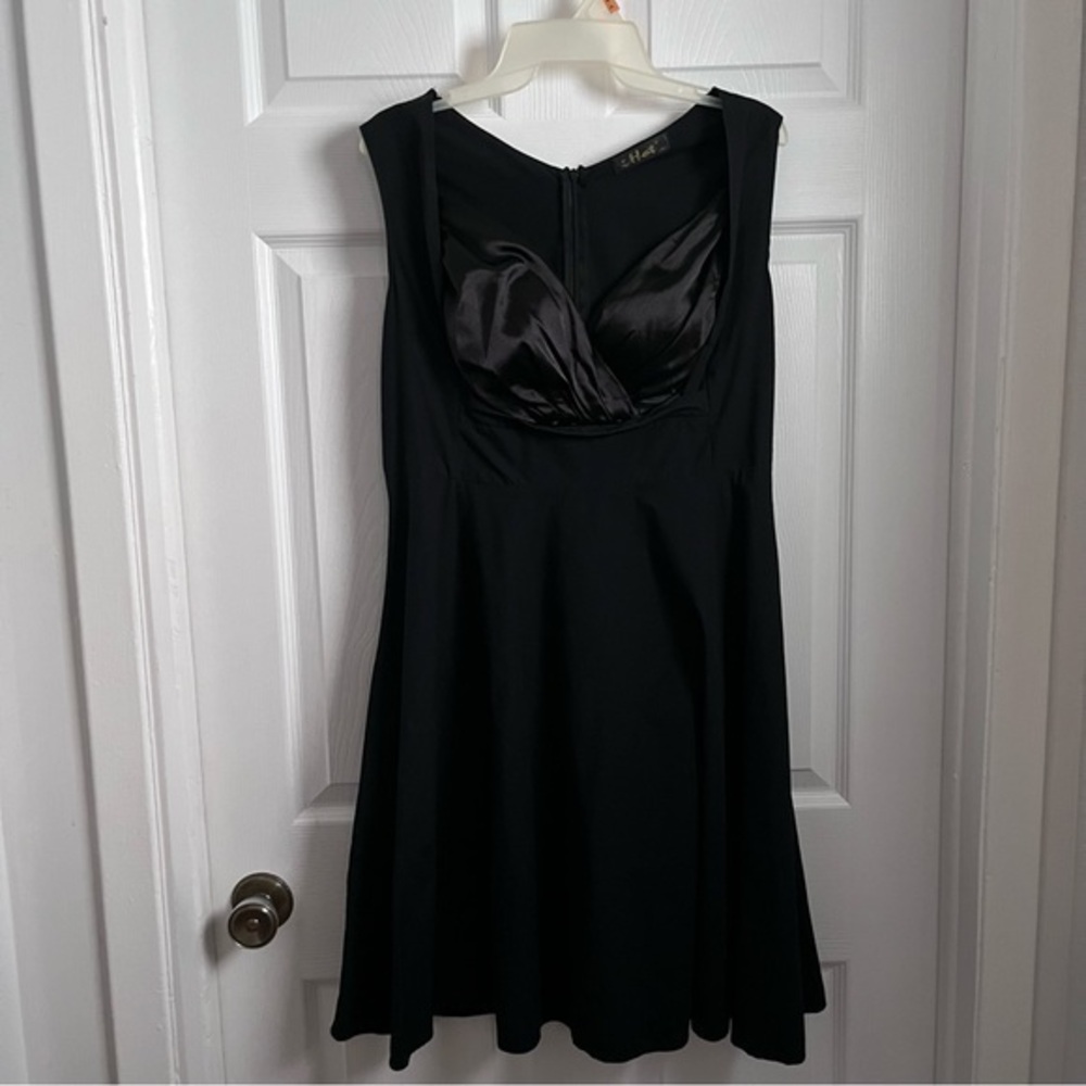 3/30$💥 iHot Large Dress black corset satin style sexy cocktail retro women